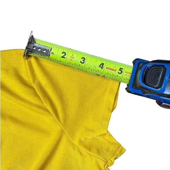 Y2K twist front peplum blouse – yellow ruffle hem M - Picture 6 of 6